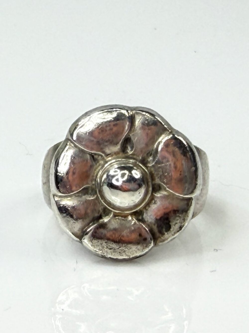 Georg Jensen Vintage Sterling Silver Flower Ring No4A Mid Century Denmark JR2165